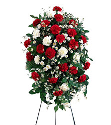 Crimson & White Standing Spray from Parkway Florist in Pittsburgh PA