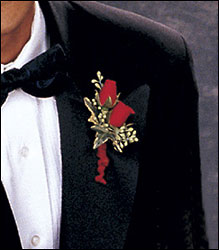 Red-Hot Roses Boutonniere from Parkway Florist in Pittsburgh PA